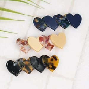 미닛플러스 프랑스핀 러블리 하트 반머리 헤어 자동핀