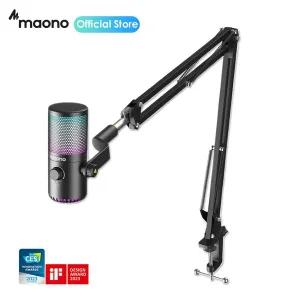 [마오노]DM30RGB 블랙 게이밍 방송용 USB 콘덴서 마이크 스탠드 패키지
