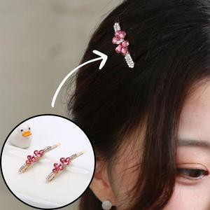 [M7] 여성 실핀 큐빅 집게삔 색상 반머리핀 앞머리핀