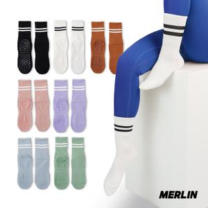 [4개 구매시 +1개] 멀린 필라테스 요가 논슬립 니삭스 롱삭스 발목 양말 