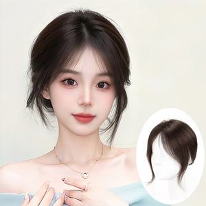 키라비 여자 정수리 가발 100% 인모 수제 부분가발 자연스러운 탑커버 KRB358