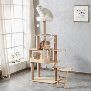 Y1 5단 캣타워 스크래쳐포함 숨숨집 투명해먹 캣폴 