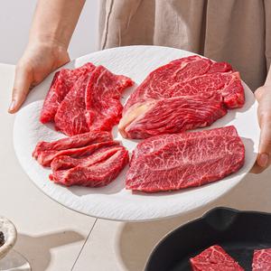 [품질포장]1++No.9등급 한우 우마카세400g 등심+갈비살+부채살+눈꽃로스 4종 구이