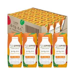 상하목장 유기농주스 사과오렌지케일 125ml 24팩