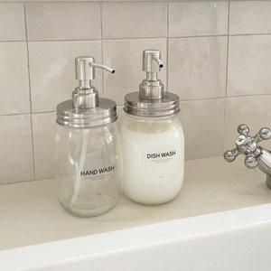 [기타]욕실 유리 디스펜서 / 주방세제통 넓은입구 유리병 500ml
