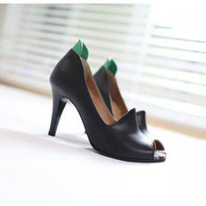 [지젤슈즈]스텔라 뱀피포인트 토오픈힐/ [1297]