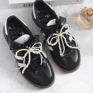 [플로라플로라]두줄진주리본 2p세트 슈참 신꾸 운동화 신발꾸미기 악세사리 파츠