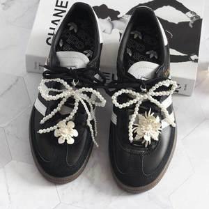 [플로라플로라]신꾸 진주리본플라워 4p세트 슈참 운동화 신발꾸미기 악세사리 파츠