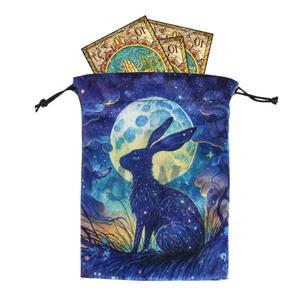 벨벳 스타 문 타로 오라클 카드 보관 가방 드로스트링 타로 액세서리 파우치 쥬얼리 파우치