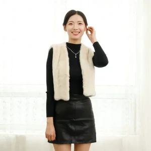 [우진모피](WJ) 코펜하겐퍼 휘메일 숏밍크베스트 VES9 국내생산 본사직영