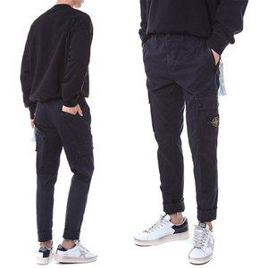 [스톤아일랜드] 와펜패치 카고포켓 가먼트다잉 바이커 팬츠/7715303L1 V0120