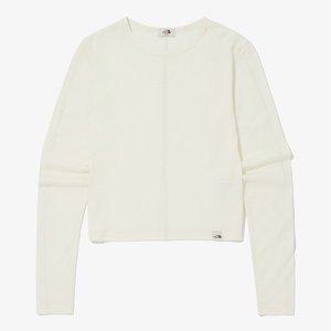 [노스페이스] [노스페이스 공식] NT7TQ30J 화이트라벨 여성 벨루카 울 크롭 긴팔 라운드티