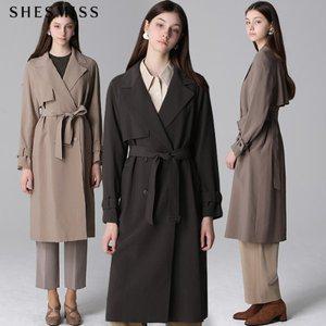 [쉬즈미스] 벨티드 더블 버튼 트렌치코트