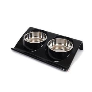 힐링 식탁 블랙 강아지 애견 개 밥 그릇 물 식기 (W01EB71)