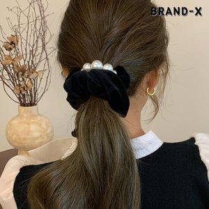 [브랜드엑스] 팔찌로도 예쁜 벨벳 진주 엮은 장식 곱창밴드