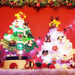 디폼 끼우기블럭 크리스마스 LED 트리 스탠딩 무드등 만들기 - 옵션