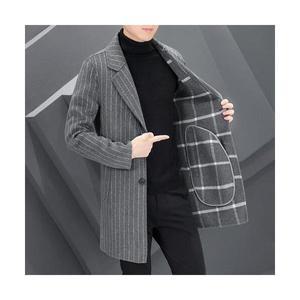 EAMT 남자 정장 자켓 코트 울 카라 리버시블 스트라이프 하프 추동 캐주얼 EUNG4