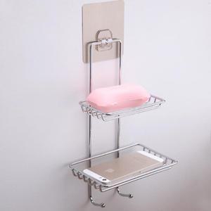 2단 부착식 스텐 비누 받침 걸이 홀더 곽