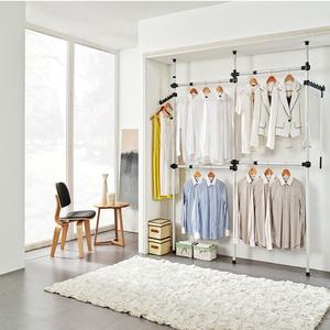 국산 프리미엄 공간활용 38mm 폴행거 4단 804 원룸 자취생 튼튼한 고정식 행거