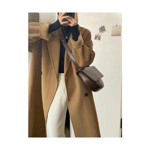 EAMT 여자 겨울 코트 그레이 울 롱 봄가을 겨 더블 슬림 양면 EUNG4