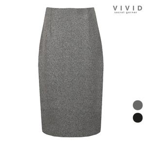 여성 모던 솔리드 겨울 정장 미디스커트