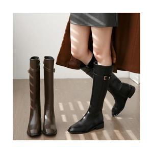 발편한 통넓은 롱부츠 여성 빅사이즈 버클 통굽롱부츠