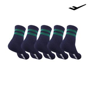프로스펙스 남성용 중목 스포츠 파일 양말 5족 M19 네이비