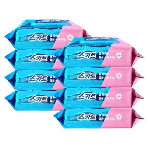 스카트 잘닦이는 살균 소독 티슈 60매 x8팩 유한킴벌리