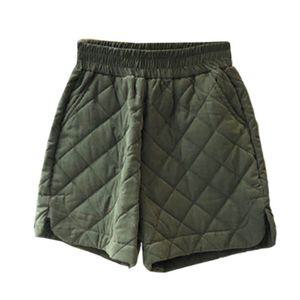 여성 퀄팅 반바지 누빔 팬츠 와이드 패딩반바지