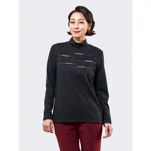 [Elegance Madam]핀턱앤 핫픽스 반폴라 티블라우스 K224BL02_P380262353