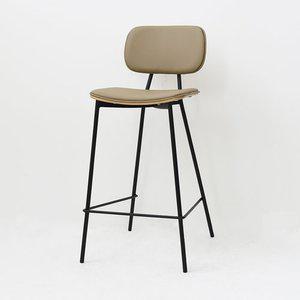 스코나 더블 스틸 플라이우드 가죽 바체어 홈바 식탁 의자