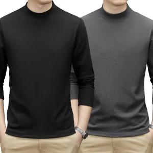 남성용 답답함 없는 겨울용 간절기용 기모 무지 반목 폴라티 터틀넥 티셔츠