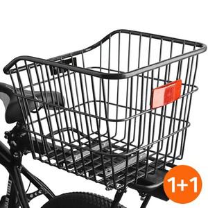 1+1 튼튼한 자전거 후면 뒷바구니 짐받이 대용량 장바구니 바스켓