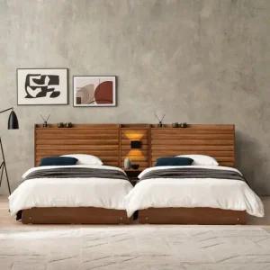 잉글랜더 도로시 원목 호텔형 트윈침대 - 매트제외(SS+SS+협탁)