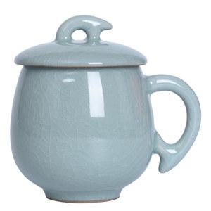 전통찻잔 쌍화차잔 뚜껑 있는 전통차잔 청화자기 찻잔 차 세트 선물포장 보이차 국방색