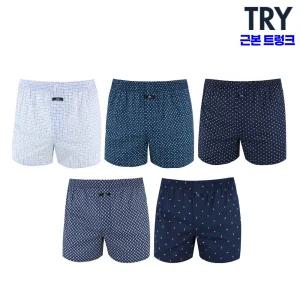 [10%즉할]트라이 근본시리즈 남성 순면100 트렁크팬티 5종