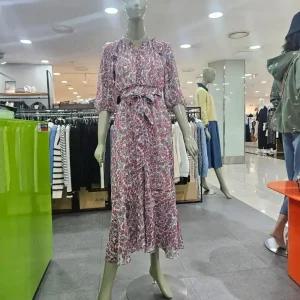 시슬리/애플아울렛/플라워 쉬폰 롱 원피스/SAOPC1531