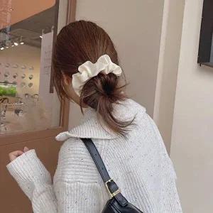 다양한 색상 고급진 실크 느낌 똥머리 반묶음 머리끈-WC9D8E6