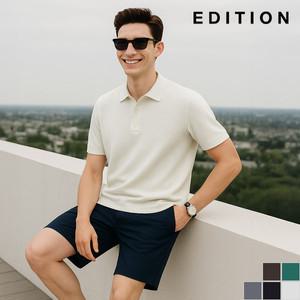 [에디션] 린넨 버튼 카라 반팔 니트 (NND2ET1994)