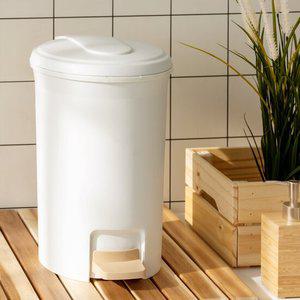블랑 원형 페달 휴지통 12L 화이트/분리수거함/쓰레기통/다용도