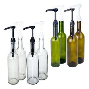 카페 펌프 시럽병 투명 유리병 750ml 시럽통 공병 소스통 디스펜서 엑기스 유리 오일병