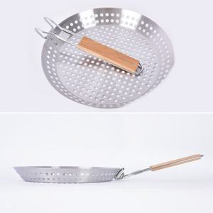 원형스텐 접이식손잡이 타공팬 기름빠짐후라이팬 캠핑고기프라이팬