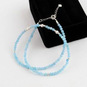 여자 옥비즈 블루 믹스 실버볼 체인 비즈 팔찌_3