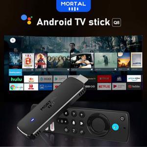 크롬캐스트 안드로이드 TV 미니 스틱 Mortal Q8 Android14 지원 8K 비디오 4K Wifi6 Allwinner H313 쿼드 코어 음성 리모컨 스마트
