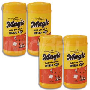 노란통 매직티슈 오렌지 오일 욕실 주방 다목적 기름때 찌든때 얼룩 제거 제 세제 클리너 물 티슈 1세트
