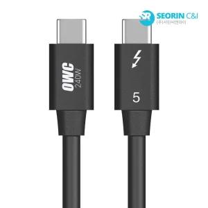 [서린공식] OWC 썬더볼트5 PD Type C to C 240W 케이블 (0.8m) 80Gbs 8K120Hz HDR 애플 맥 지원