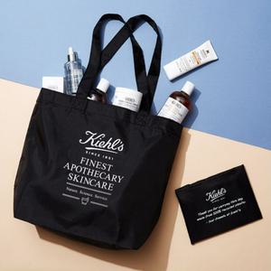 [백화점즉시입고/당일보냄] 키엘 블랙 토트백 에코백 명품화장품 파우치 여행용 가방