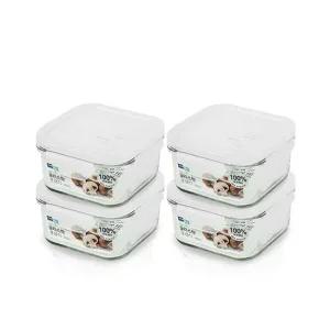 글라스락 화이트에디션 정사각 490ml 4조 세트