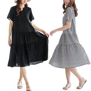 [제니유] 여름 여성 아이스 인견 캉캉 반팔 쿨링 원피스 빅사이즈