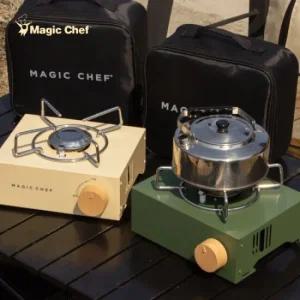 매직쉐프 미니 가스버너 캠핑버너 야외 휴대용 전용가방포함 아이보리